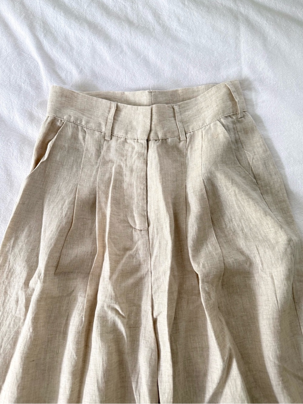 Style Addict Kenya Wide-Leg Linen Trousers in Cream Size XS - Picture 5 of 6